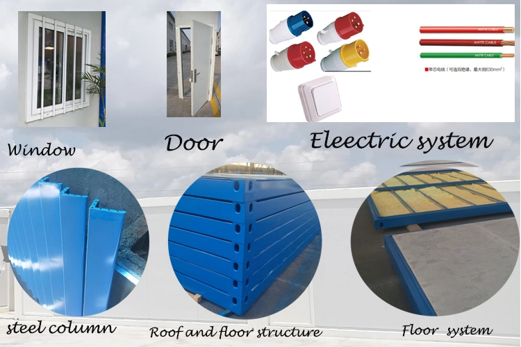 Two Floor Flat Pack Container House Container Apartment Container Office Building Hotel Building