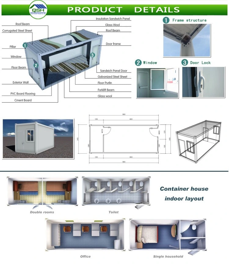 Prefabricated 20 FT Luxury Container Home Prefab Container House for Philippine Project