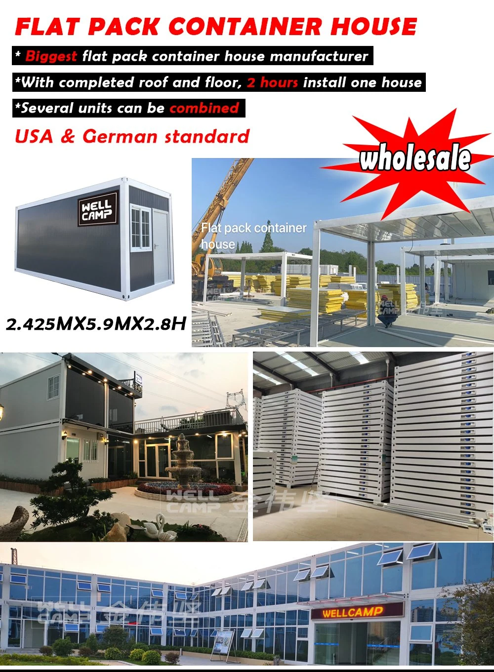 Modular Modern ISO SGS Welding Steel Structure Commercial Temporary Site Container House Office Building Container Office