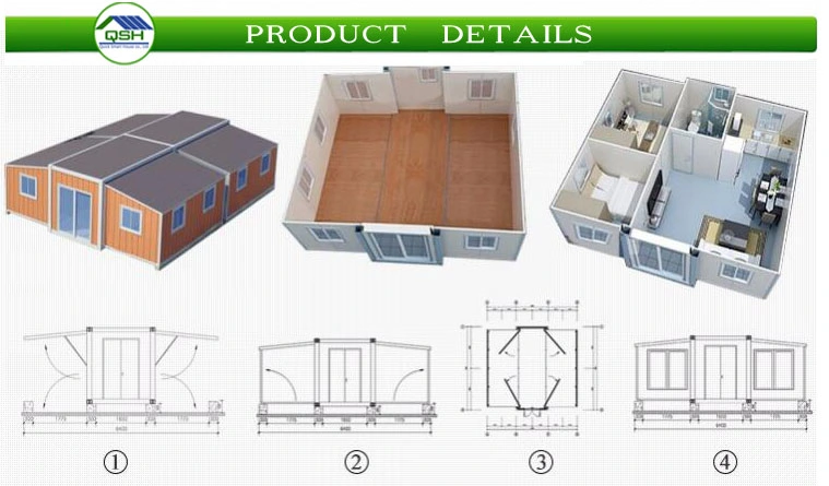 20FT Mobile Luxury Foldable Folded Folding Prefabricated Container Dorm House