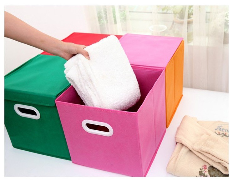 Non Woven Fabric Covered Decorative Living Box Home Clothes Storage Box