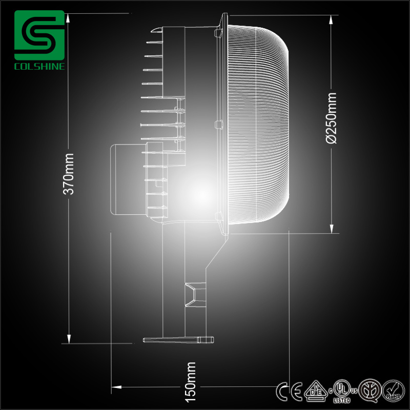 LED Barn Light / Yard Light 50W 5000K Cool White Dusk to Dawn Photocell Pole Mount