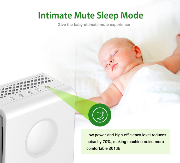 Factory Wholesale OEM European Home Bedroom Used Portable Air Purifier with True HEPA Filter