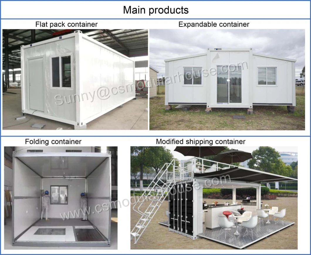 Prefab Flat Packed Design Container House with Sandwich Panel, Prefab House as Dormitory