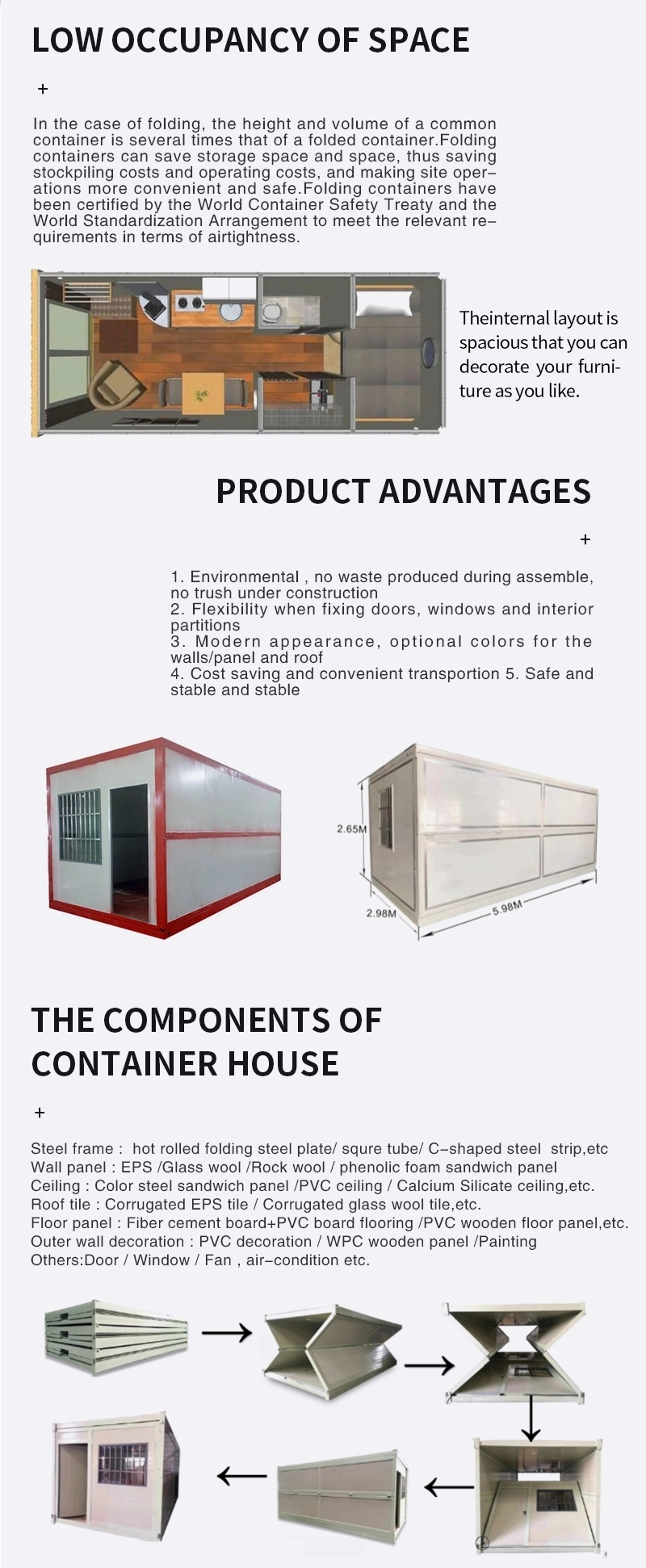 Eco Friendly Steel Structure Portable Prefabricated Modular Luxury Container House Prefab Office Luxury Villa Home
