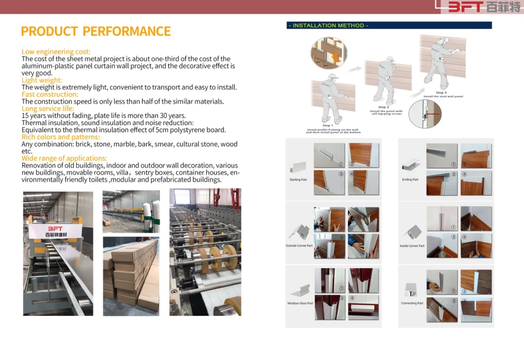 Insulation Board Wood Pattern for Exterior Wall Renovation Light Steel Construction