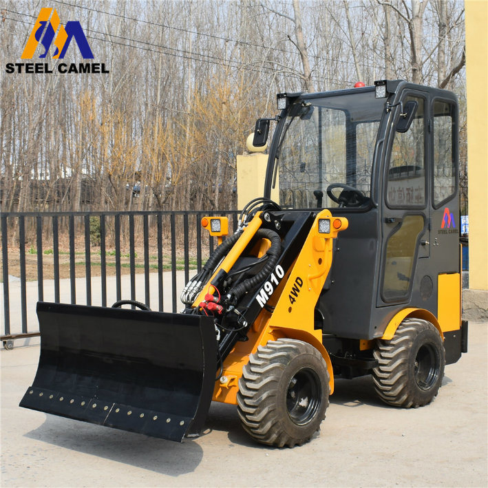 Front Dozer Blade 4WD Farm Tractor Mini Wheel Loader for Animal House cleaning