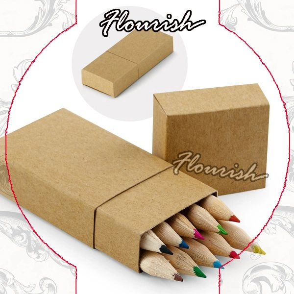Brick Shaped Kraft Corrugated Paper Pencil Box Pen Box Office Apparel Storage Box