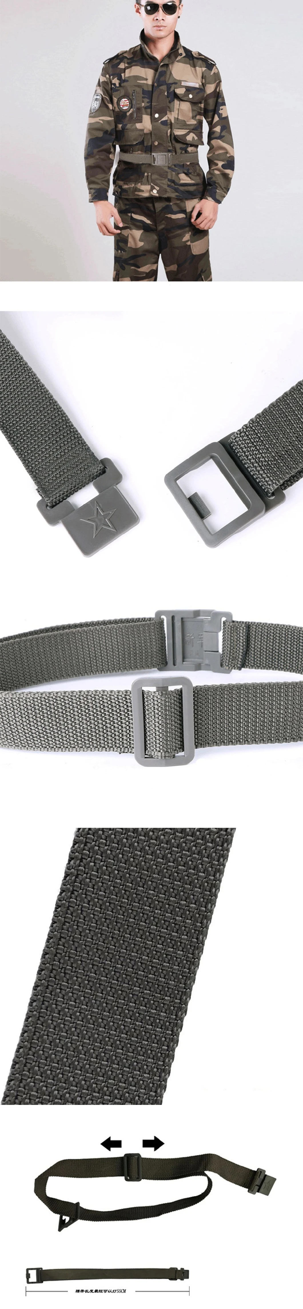 One-Stop Purchase Outdoor Tactical Military Training Outside Belt 07 Braided Outside Belt Army Grey