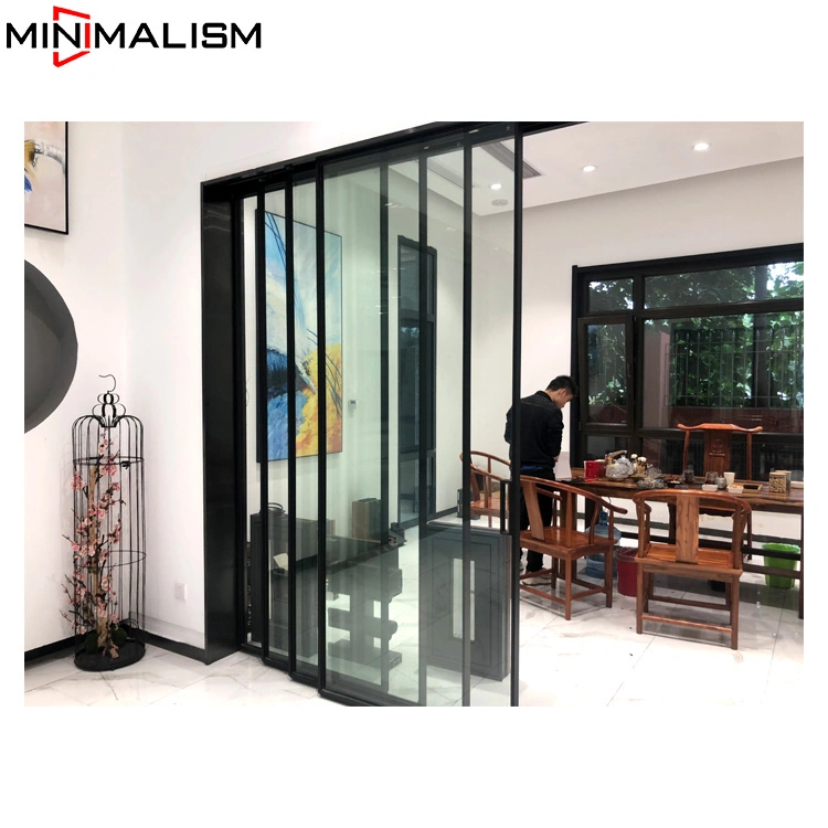Home Building Material Front Aluminium Windows & Doors Narrow Frame Sliding Door Black Color