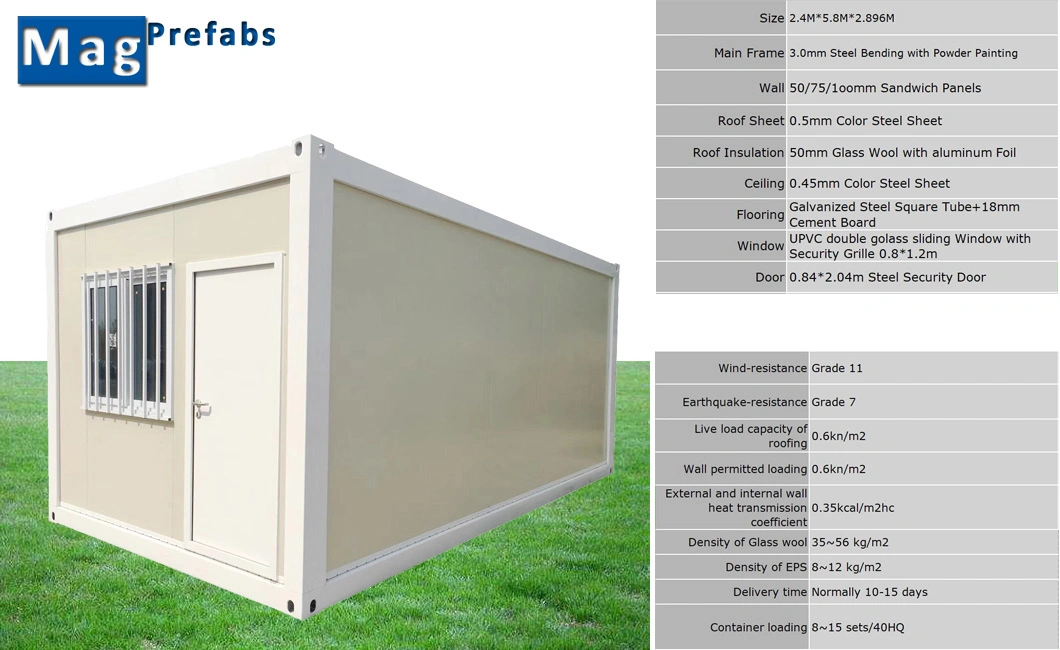 Philippines 40FT Containercontainer House Prefab Houses Container Van Container Room