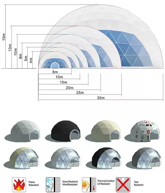 Geodesic Prefabricated Dome House Tent for Outdoor Hotel Camping