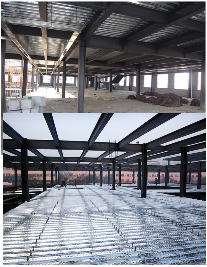 Galvanized Floor Deck of Steel Structure Framed Commercial Office Building Structural Steel Prefab Construction