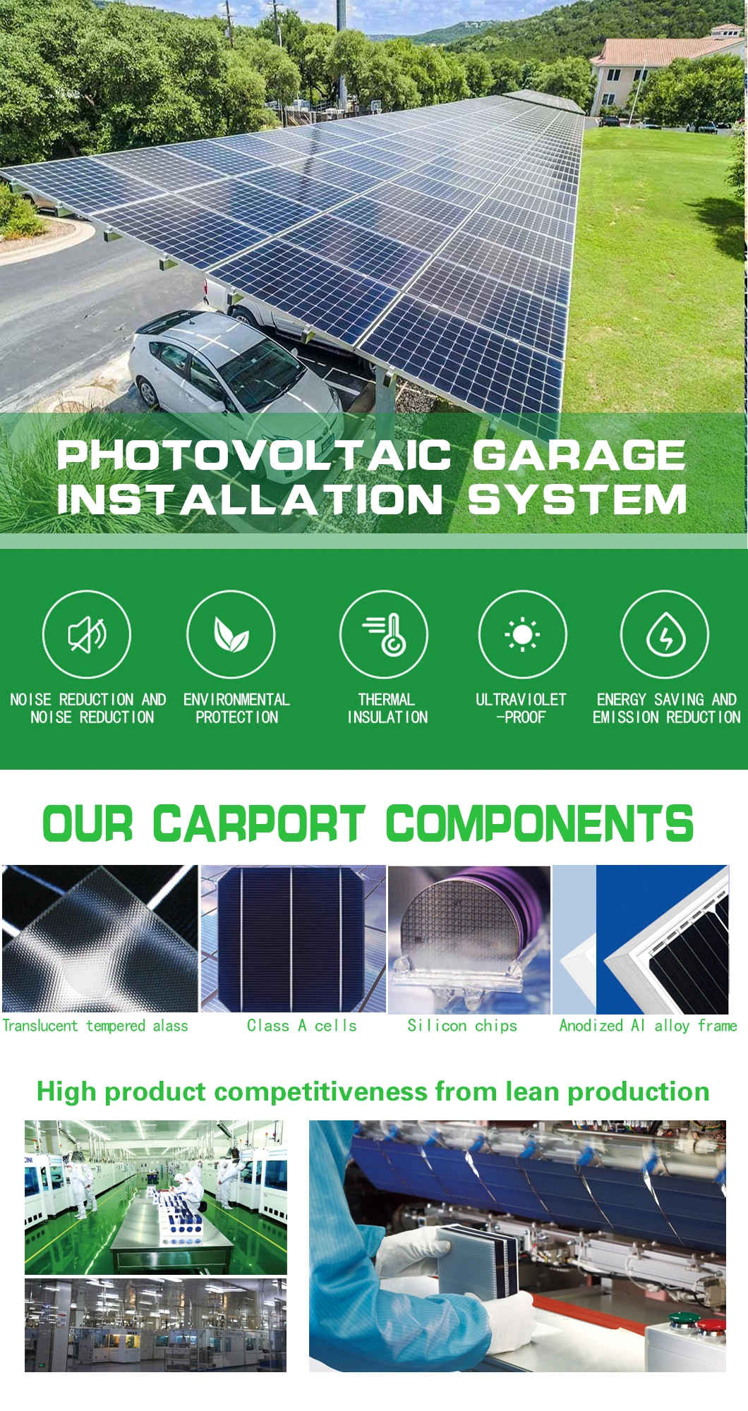 Photovoltaic Installation Aluminum Structures Cantilever Home Residential Solar Carport