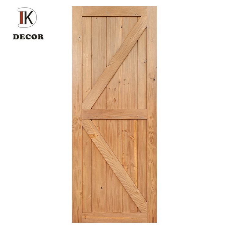 Hot Selling Internal Solid Pine Sliding Wooden Barn Door for Interior House Building
