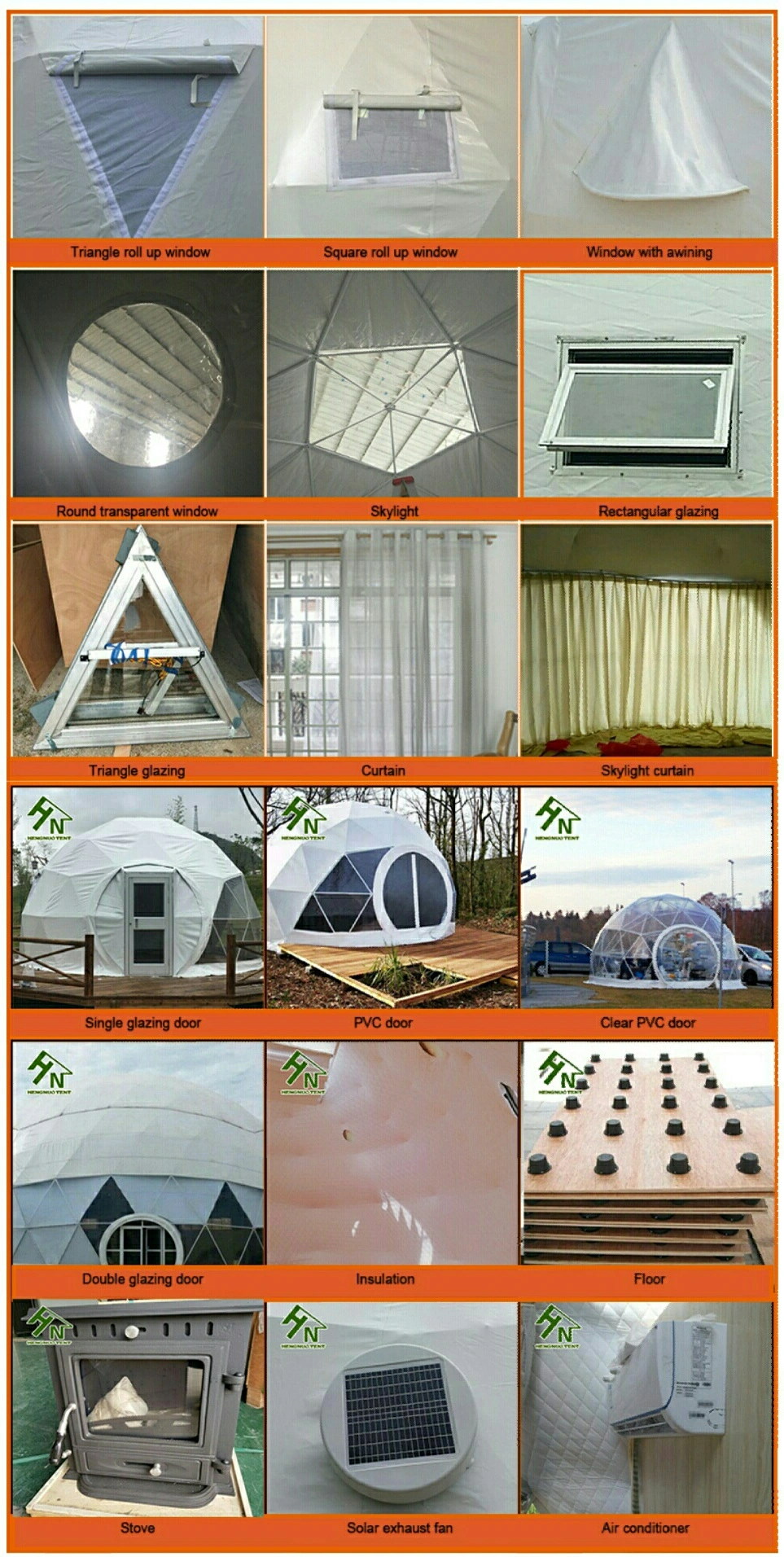 Geodesic Prefabricated Dome House Tent for Outdoor Hotel Camping