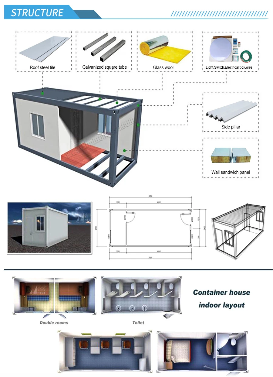 Prefabricated Modular Worker Dormitory Flat Pack Containers