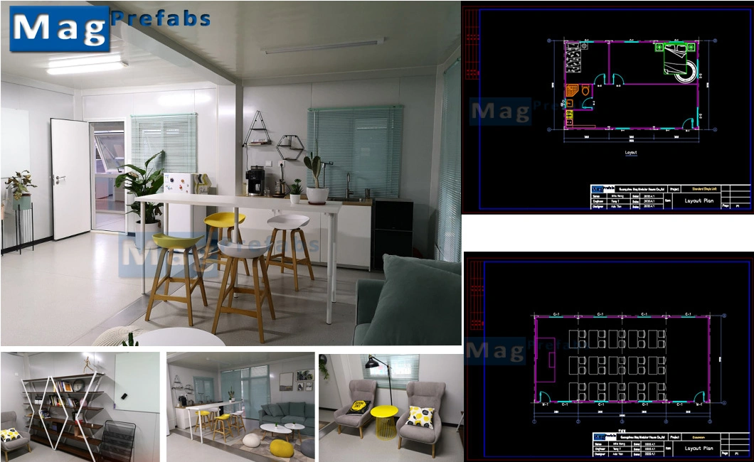 20FT 40FT Prefabricated Modular Steel Structure Prefab Mobile Container House Made in China
