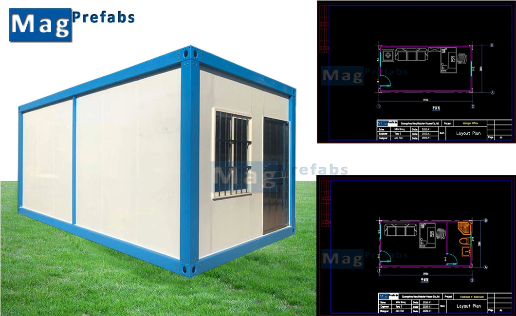 20FT 40FT Prefabricated Modular Steel Structure Prefab Mobile Container House Made in China