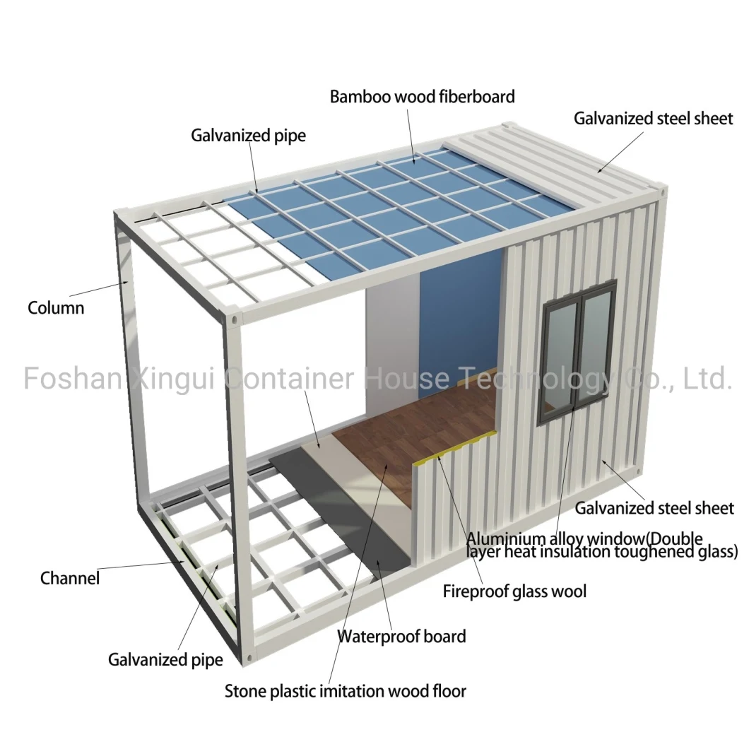 Prefabricated Low Cost Portable Construction Dorm House for Construction Site with Steel