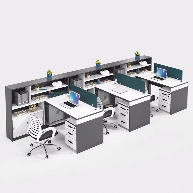 Modern Office Furniture Blue Office Cubicle Office Desk 4 Seater Office Workstation