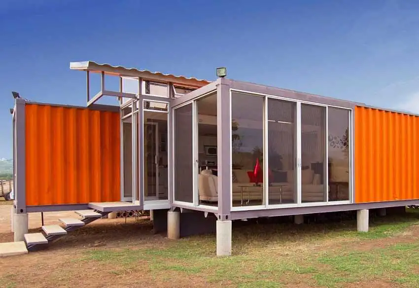 Two Floor Container Steel Prefabricated Houses Modular Container Houses