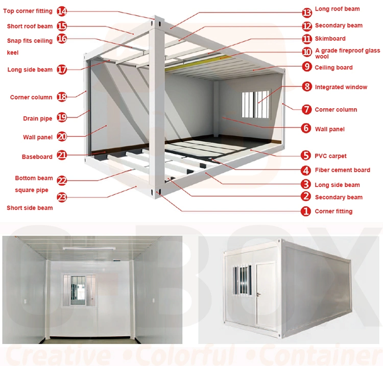 Low price high quality mobile container house temporary housing container for sentry box house