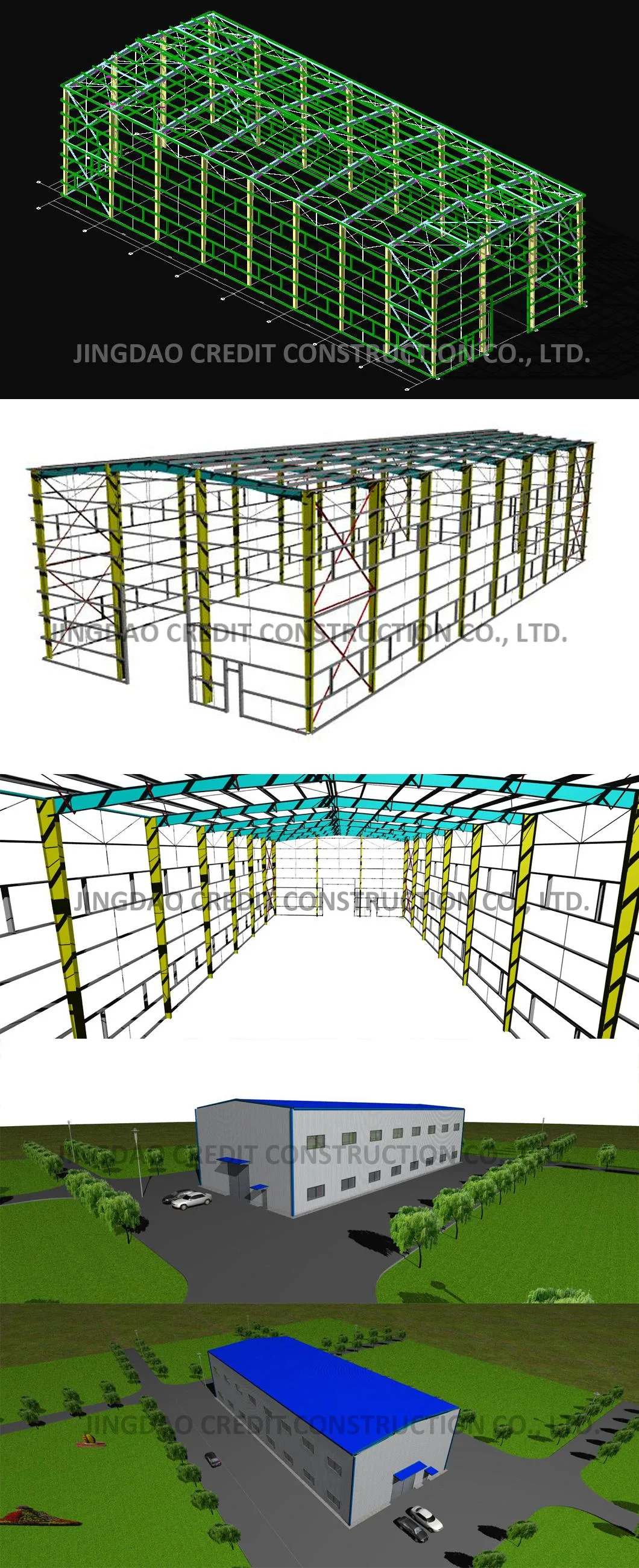 Jdcc Prefabricated Prefab Large Scale Prefab Galvanized Steel Structure Workshop Warehouse Buildings