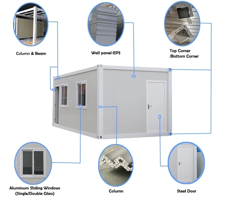 Modern Living 20FT/40FT Prefabricated House Office Modular Mobile Sandwich Panel Home Modular Luxury Container Houses