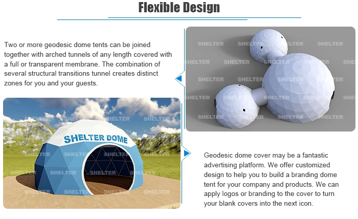 White Geodesic Eco Living Dome House for Sale, Clamping Igloo Dome Tent