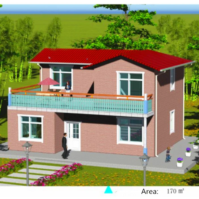 Anti-Hurricane Luxury Light Steel Villa Prefabricated Light Steel House