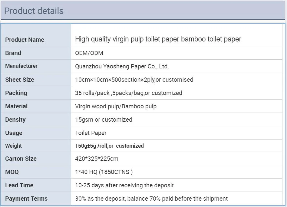 High Quality Toilet Paper Virgin Pulp Toilet Paper, Bamboo Toilet Paper Wholesale, Cheap Toilet Paper