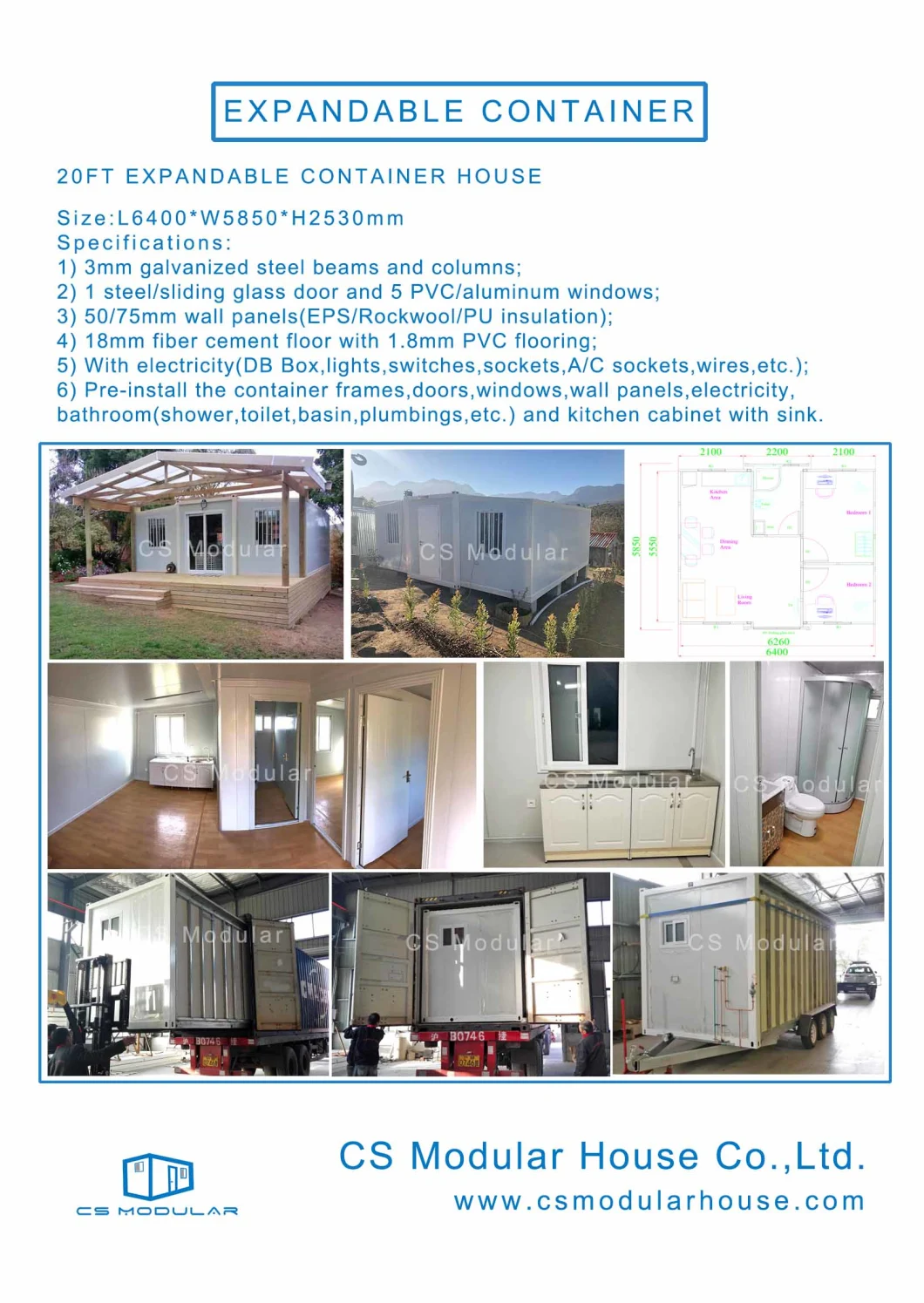 Vocation Container House with 4 Rooms, Pre-Built Container House for Immediately Living