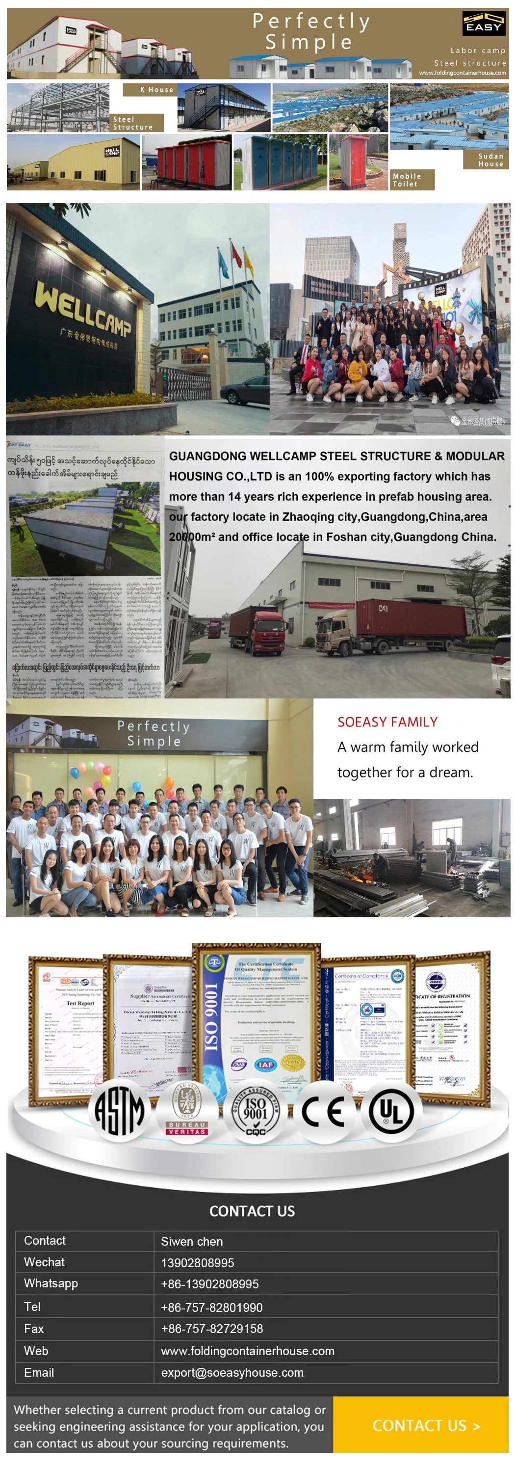 Modular Modern Portable Low Cost Sea Flat Pack Container Combined Steel Structure Container House Container Dormitory