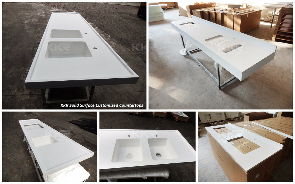 Prefab 72 Solid Surface Bathroom Countertop for Hotel Public Area (KKR-200217-5)