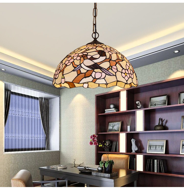 Interior Home Glass Tiffany Style Chandeliers Lamp for Living Room Farmhouse Kitchen Lighting (WH-TF-18)