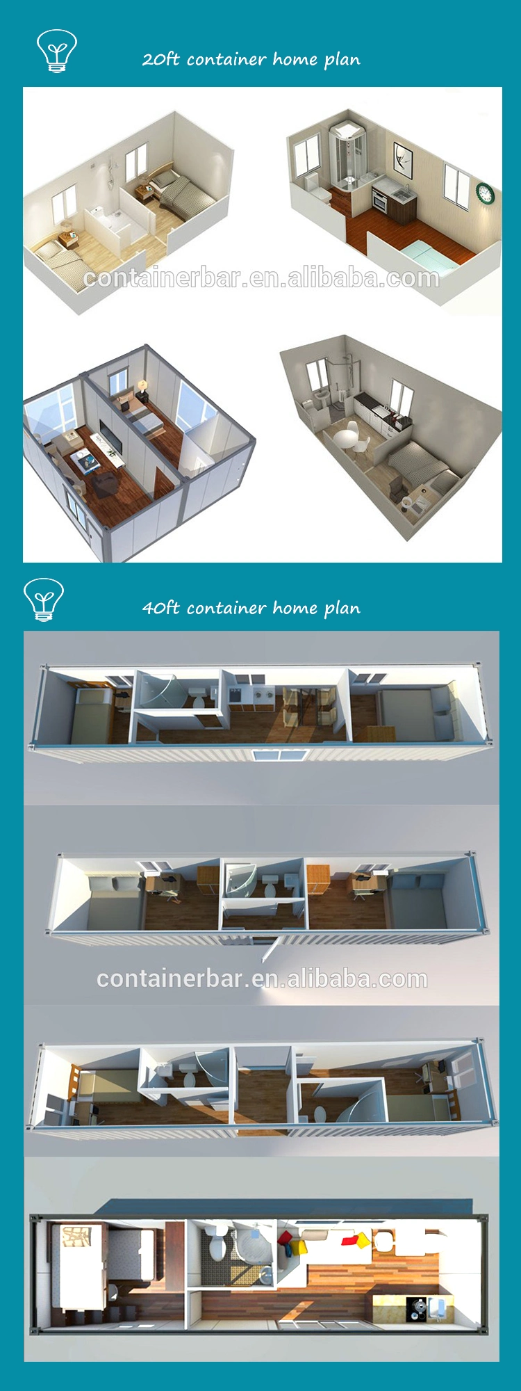 20FT Container House Prefab House Modular Kit Prefab House