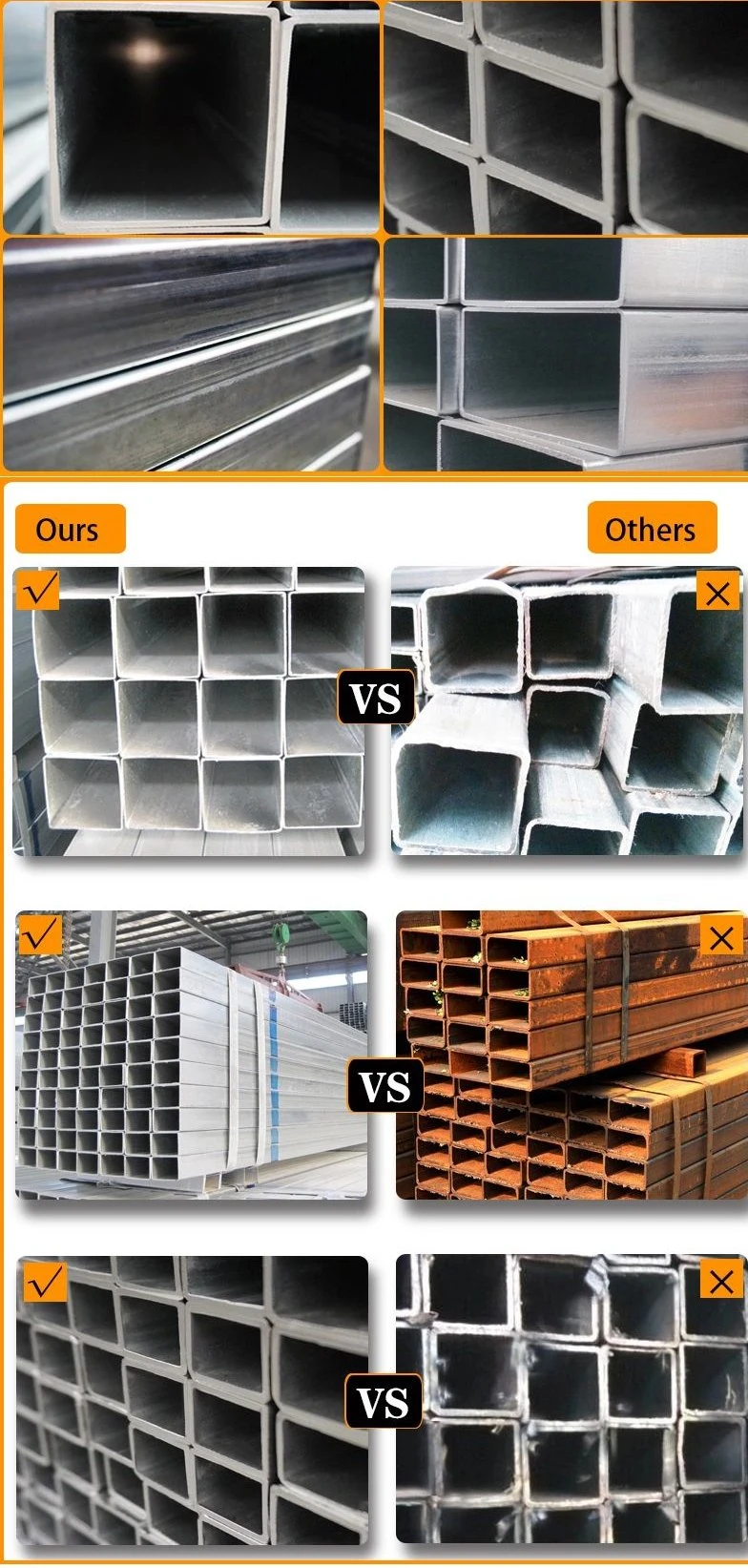 6m Length 40*20 40*25 40*30 Ms Mild Alloy Square Steel Pipe