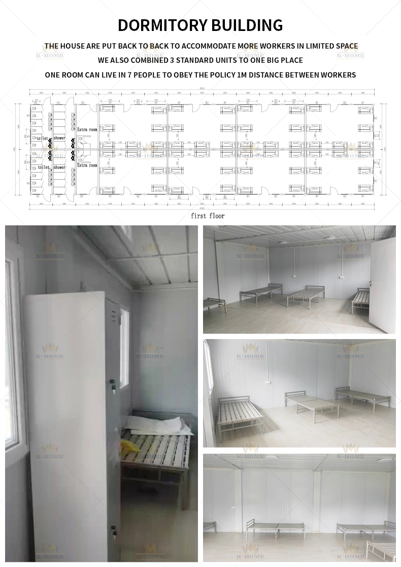 Two Floor Economic Portable Staff Dormitory Accommodation Container Living Quarters