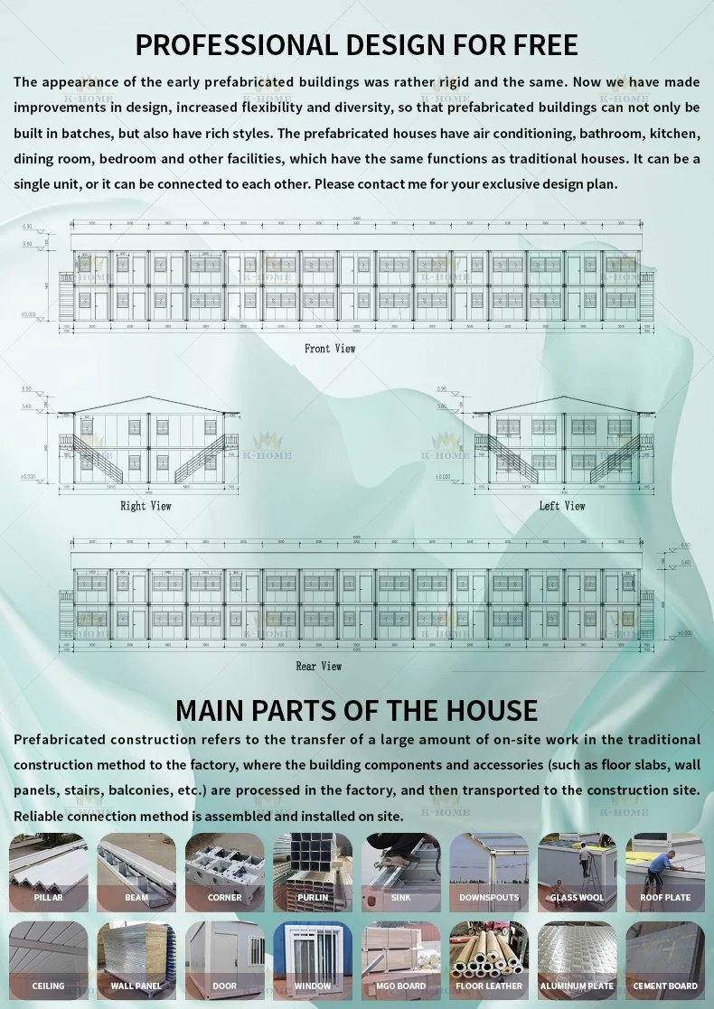 Two Floor Economic Portable Staff Dormitory Accommodation Container Living Quarters