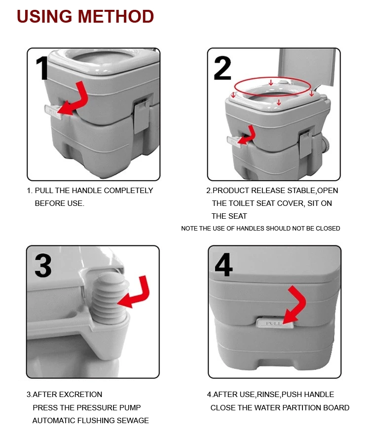 Toreal Quality Plastic Portable Toilet 20L Outdoor Flush Camping Toilet