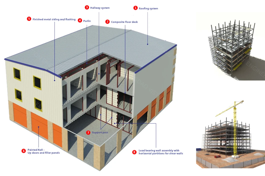 Free Drawing Prefab Workshop Garage Shed Steel Frame Prefabricated Metal Buildings Steel Structure Warehouse