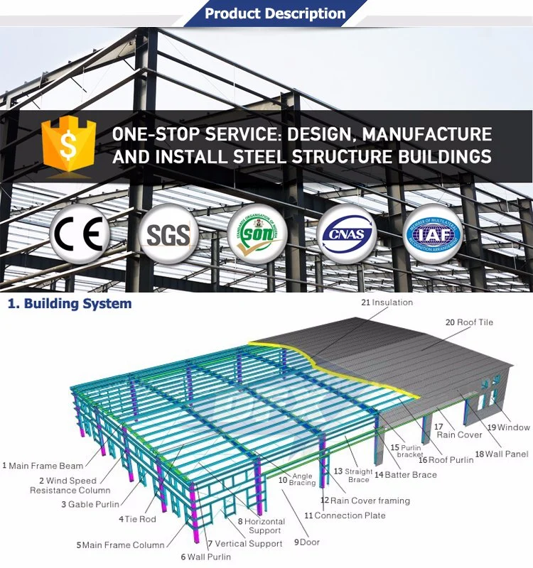 Metal Frame Commercial Prefab Poultry Buildings Construction Steel Structures