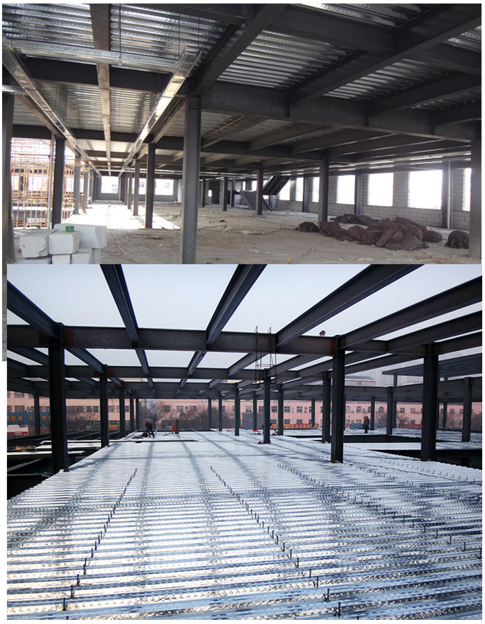 Galvanized Floor Deck of Steel Structure Framed Commercial Office Building Structural Steel Prefab Construction 