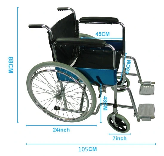 Disabilities Detachable Lightweight Portable Medical Folding Potty Wheelchair