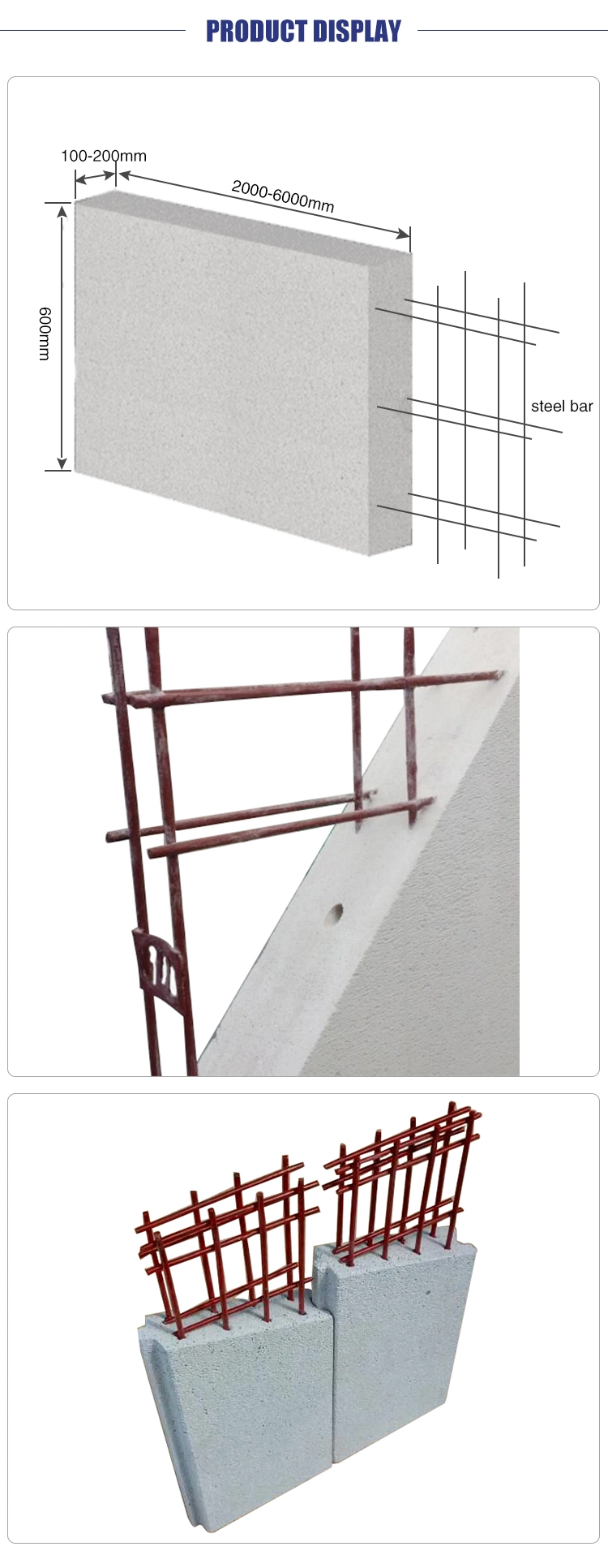 Lightweight AAC (Autoclaved Aerated Concrete) Wall Blocks Slica Sand Lightweight Brick