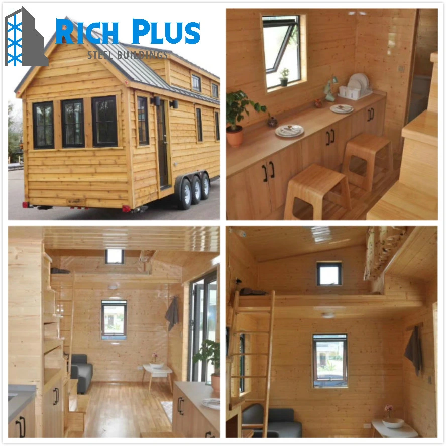 Modern Luxury Mobile 20FT Tiny Trailer Container House/Home Wooden House on Wheels for Resort Holiday