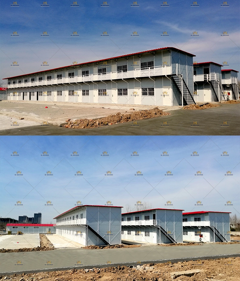 Double Storey Temporary Site Office Building Prefab Steel Structure Office