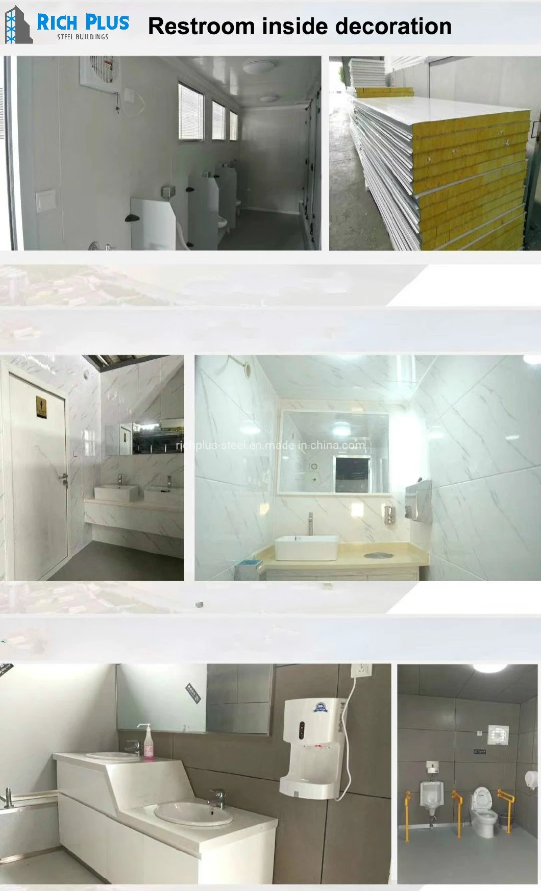 Prefab Steel Structure Frame Mobile/Movable Container House/Homes for Public Toilet/Restroom
