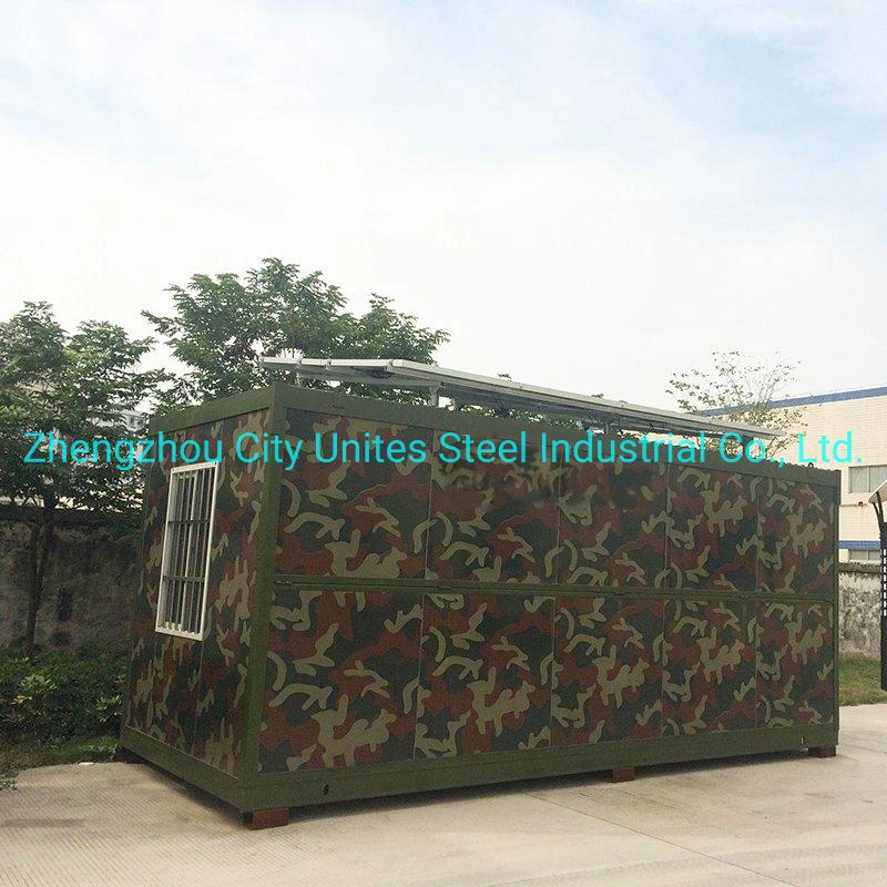 Wood Grain Cladding Prefab Flat Packed Office Container Cabin